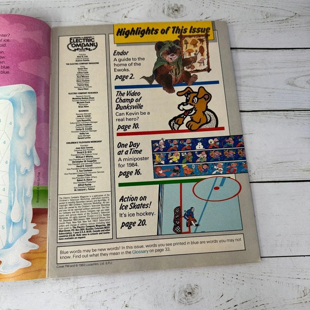 Electric Company Magazine Dec 1983 Jan 1984 Star Wars Ewoks R2D2 Vintage Kids